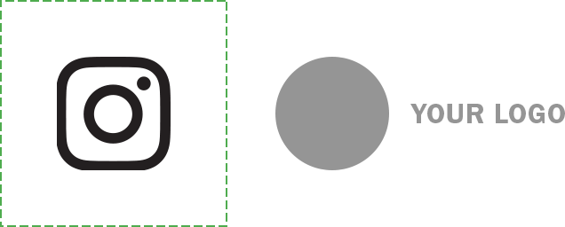 インスタグラム　ロゴ　配置例